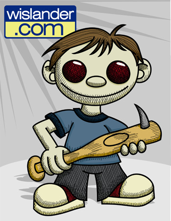 Creepy Boy with Bat